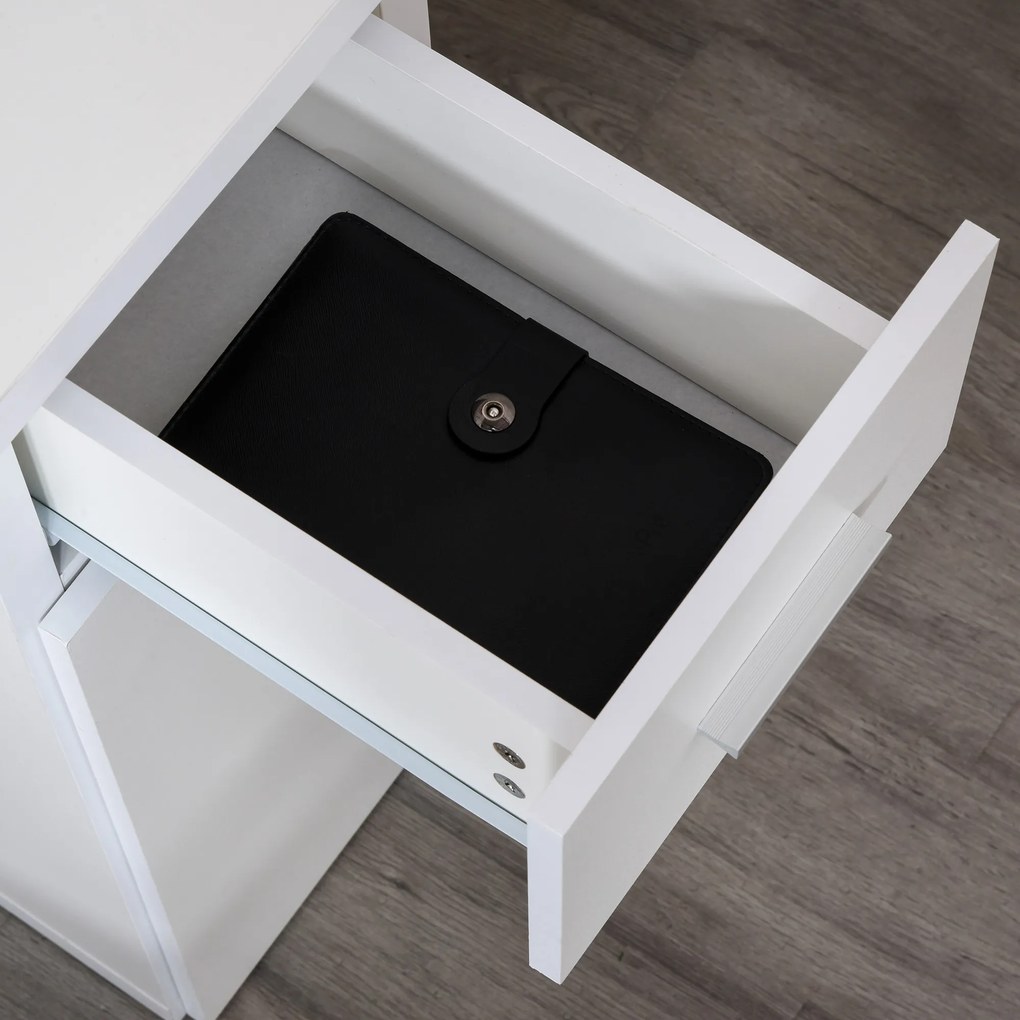 HOMCOM Birou Unghiular Modern din Lemn Spațiu de Lucru Generos 140x107x74.6 cm Design Contemporan pentru Birou | Aosom Romania