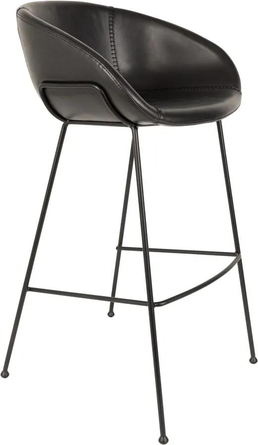 Set 2 scaune bar Zuiver Feston, înălțime scaun 76 cm, negru