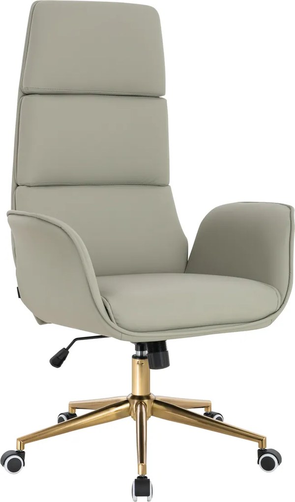 HR850K Scaun Culoarea Inului Piele Ecologica Premium Soft cu Bază Aurie