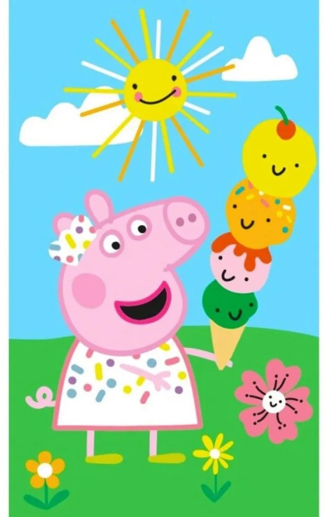 Purcelușa Peppa Summer Time prosop de mână, prosop de față, prosop 30x50 cm
