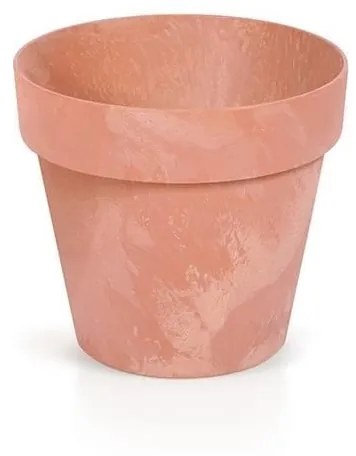 Ghiveci decorativ de flori, rotund, maro, 7 L, 25x22.1 cm, Cube Beton