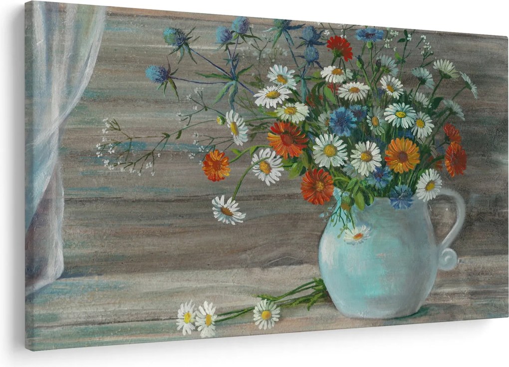 Tablou - Pictură în ulei, flori de câmp (90x60 cm)