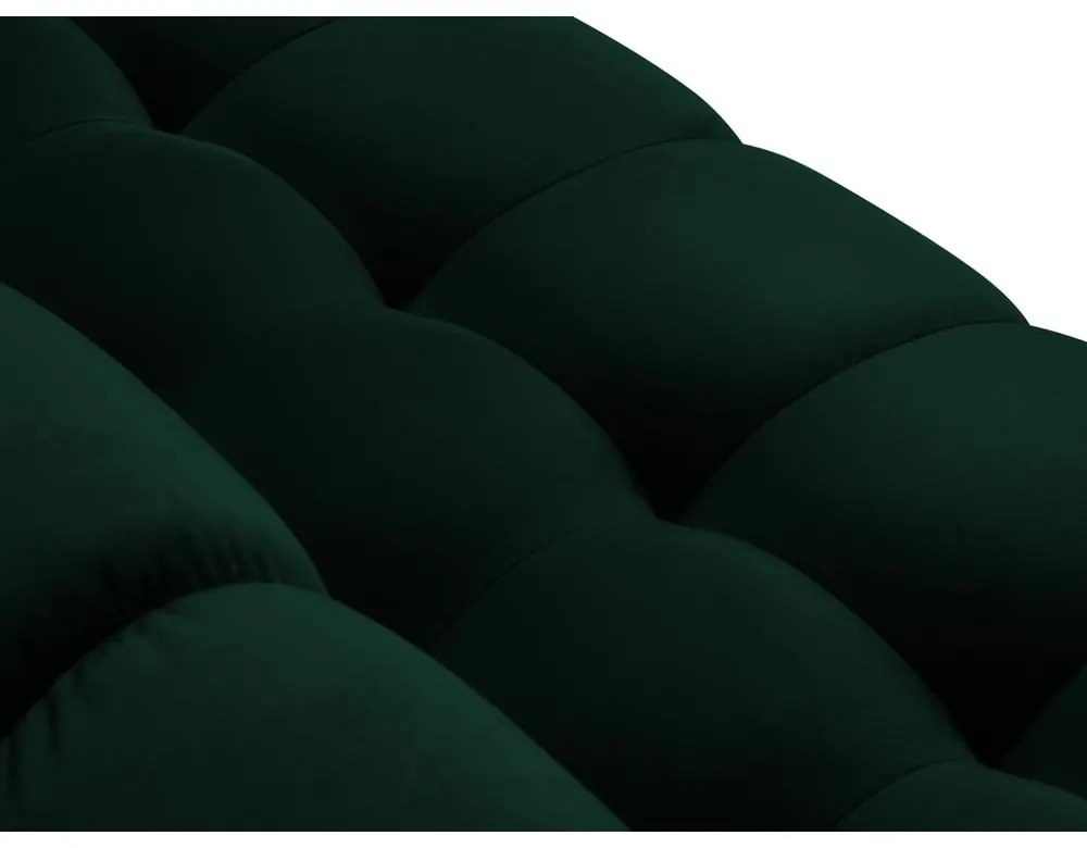 Colțar din catifea cu extensie pe partea stângă Cosmopolitan Design Bali, verde închis