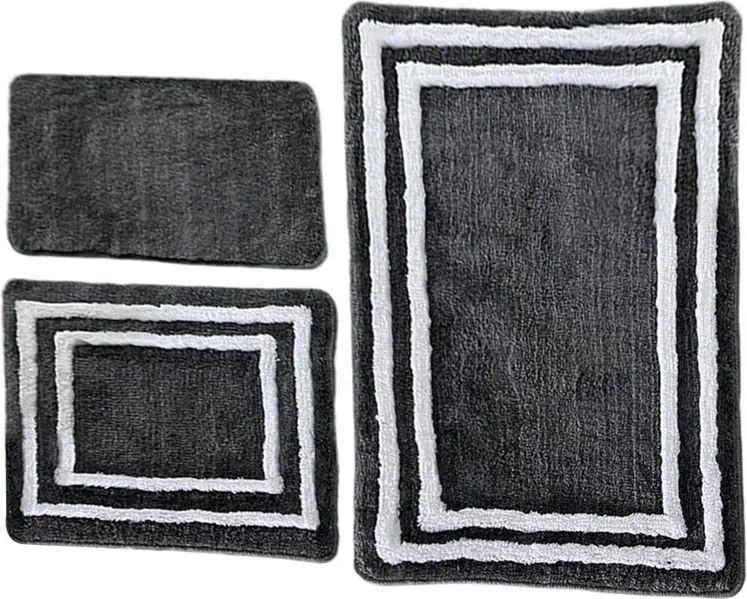 Set covoraș de baie acrilic, L'essentiel Maison, Duplici, Antracit