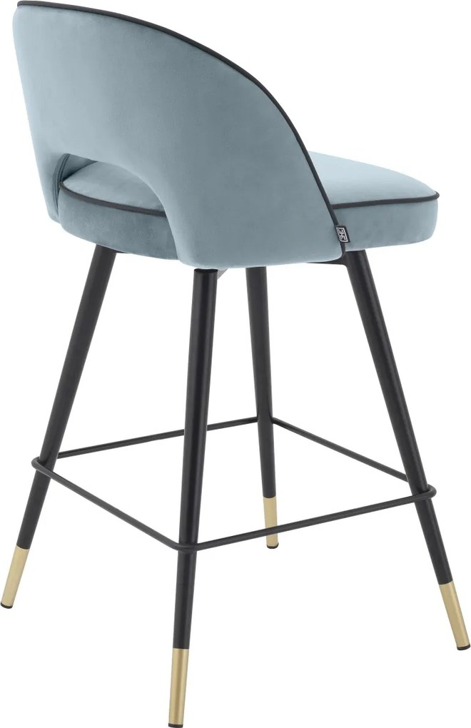 Set de 2 scaune de bar design modern Cliff, H-92,5cm albastru 114323 HZ