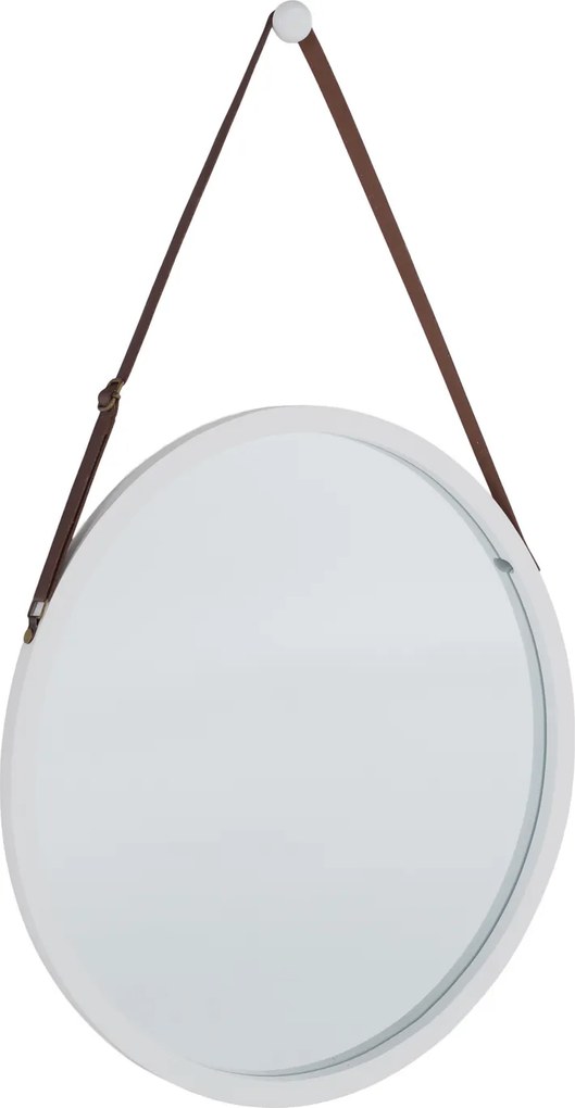 Oglinda LEMI 1, bambus alb, lemn de bambus, 45x2x45 cm
