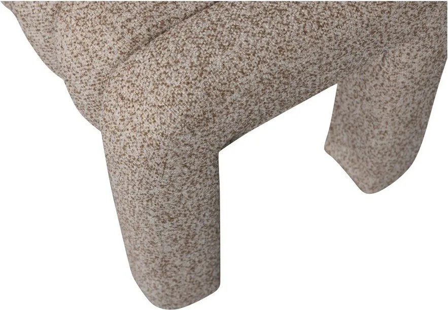 Bancă maro deschis capitonată cu tapițerie din țesătură bouclé Frex – WOOOD