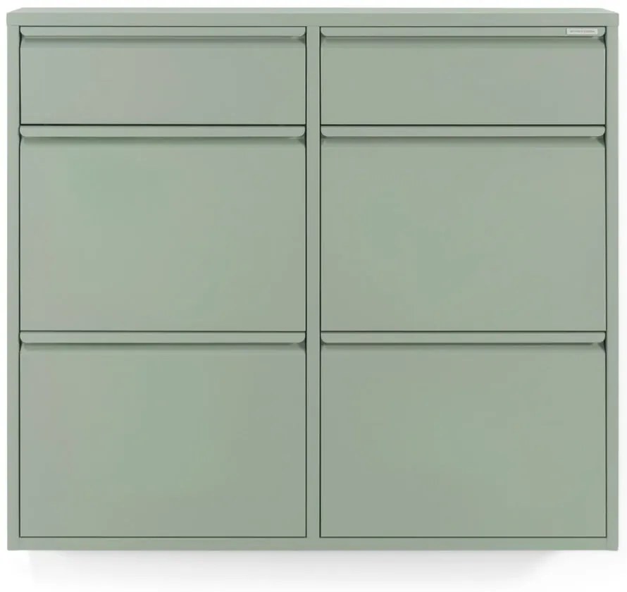 Pantofar verde prăfuit cu deschidere înclinată din metal 98x86x15 cm Billy – Spinder Design