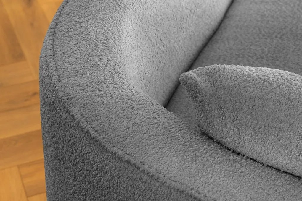 Canapea semicirculara XXL, Tesatura Boucle Gri, ATELIER L 330cm
