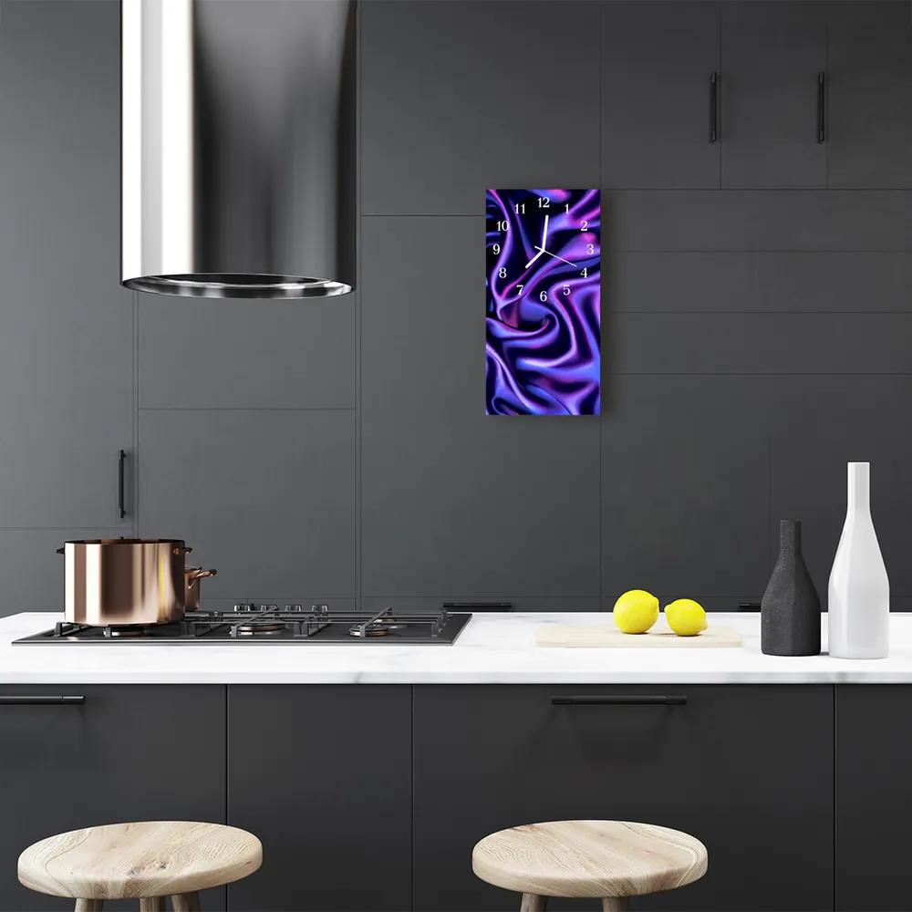 Ceas de perete din sticla vertical Stofa catifea purpurie