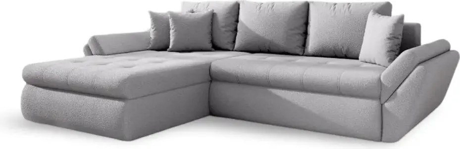 Colțar extensibil dumonde cu ladă de depozitare si sezut confortabil din spuma high-density, Loana Euphoria Dove 270x185 cm