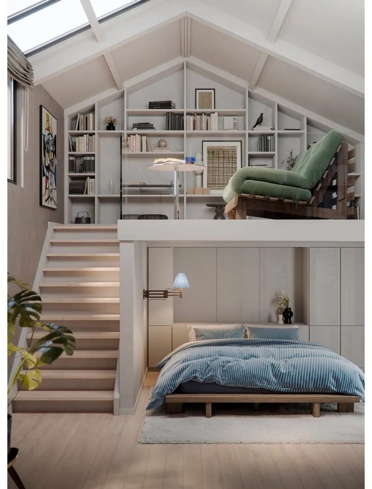 Canapea bej extensibilă cu tapițerie din in 160 cm Roots – Karup Design