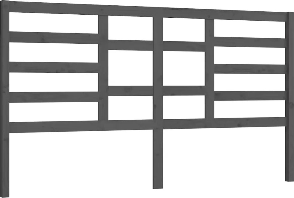 vidaXL Tăblie de pat, gri, 206x4x104 cm, lemn masiv de pin