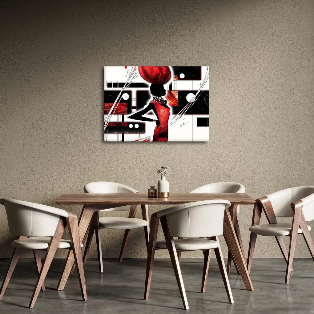 Tablou picuturii cu damă străveche (70x50 cm)