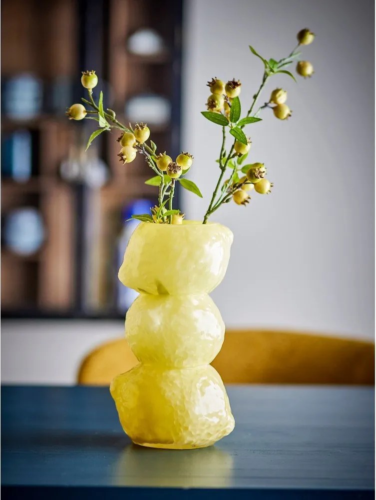 Vază galbenă din sticlă (înălțime 27 cm) Limone – Bloomingville