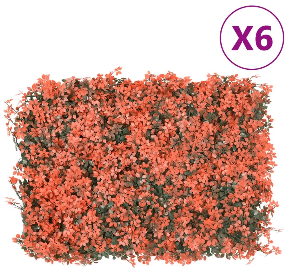  vidaXL Gard din frunze arțar artificiale 6 buc. roșu deschis 40x60 cm