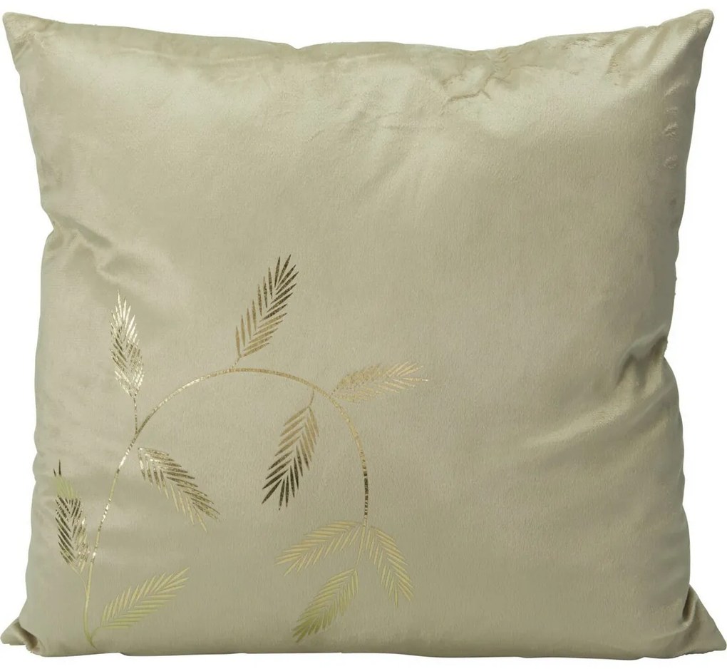 Pernă Leaves bej, 45 x 45 cm