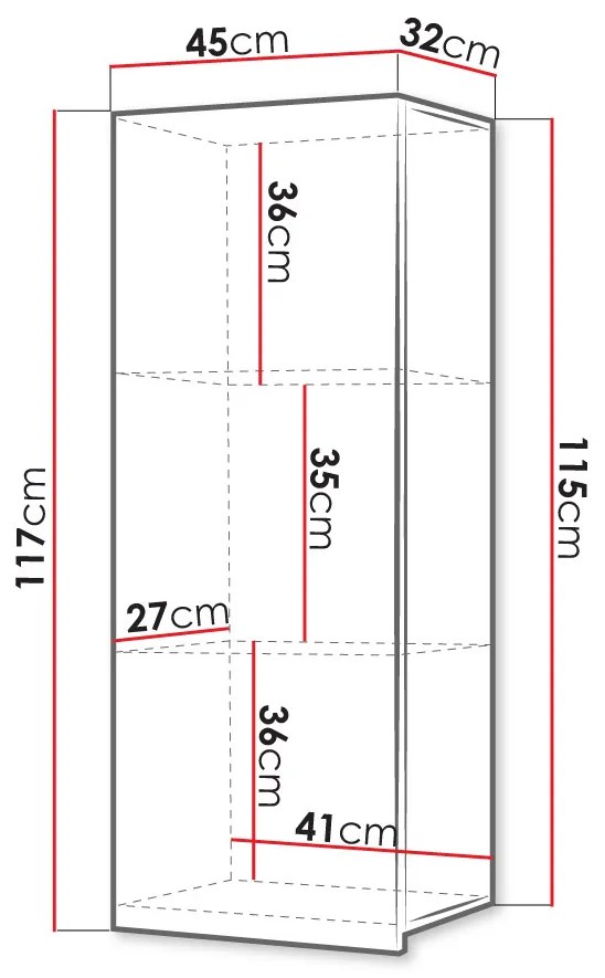 Dulap de perete Brolani BR11 (Stejar auriu) . Promo -17%. 1106312