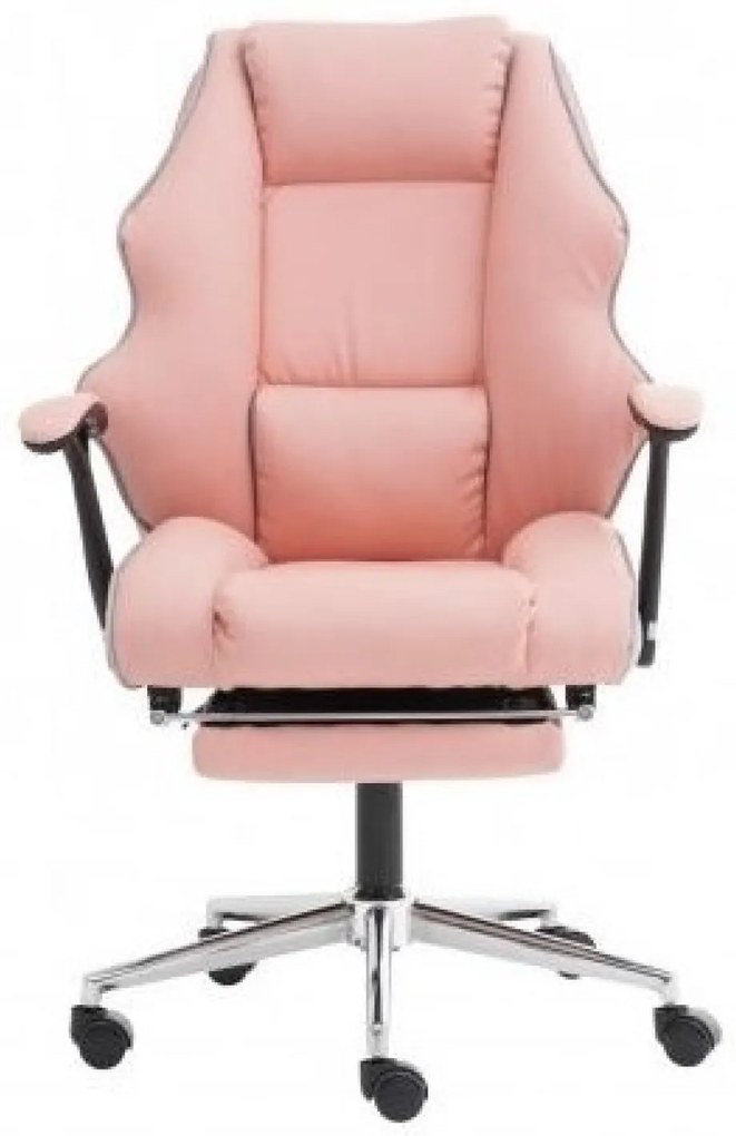 Scaun Directorial, Funcție Recliner, Suport Picioare, Piele PU, SIB OS 051, Roz