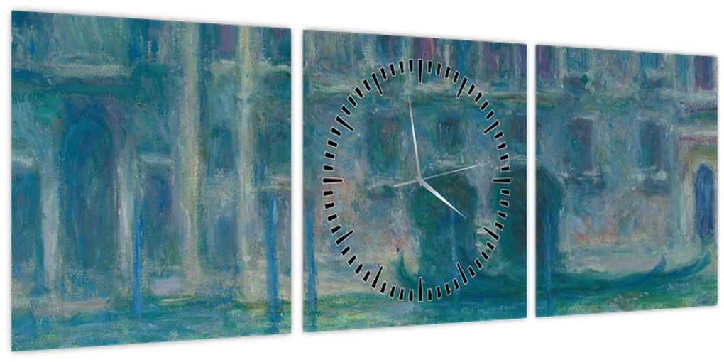 Tablou - Claude Monet, Palazzo da Mula, Venice, reproducere (cu ceas) (90x30 cm)
