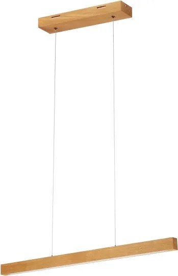 Pendul LED VERDE suspendat pe cablu, 18 W / 230 V, 3000 K, 76 cm, finisaj stejar