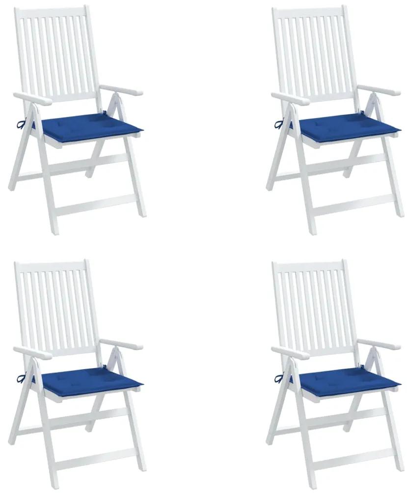 Perne scaun gradina, 4 buc., albastru regal, 50x50x3 cm, textil 4, Albastru regal, 50 x 50 x 3 cm