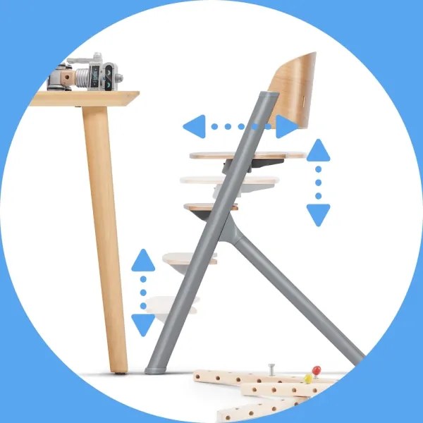 Scaun de masă pentru copii KINDERKRAFT SELECT 3 în 1 LIVY Premium oak