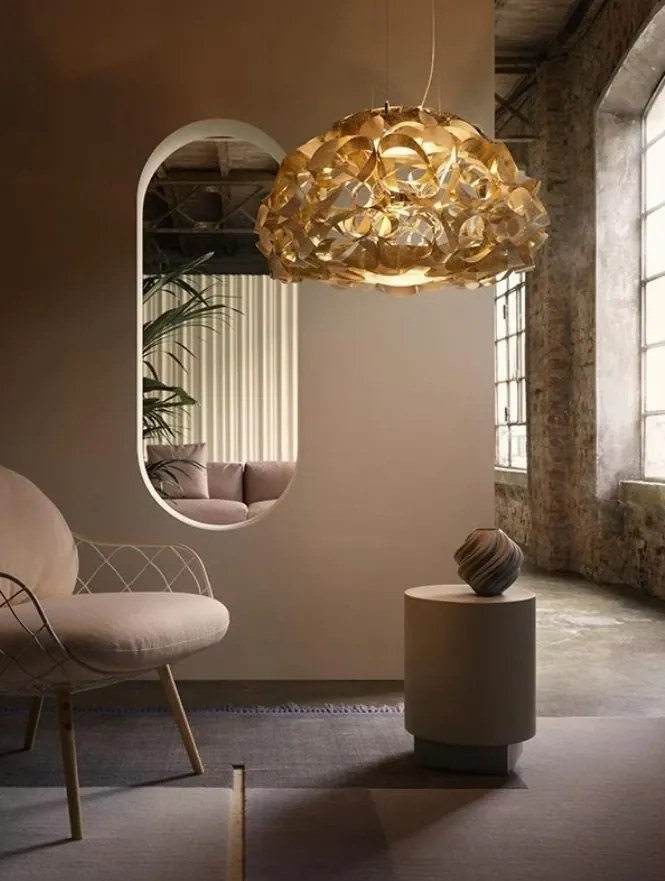 Lustra suspendata design Art Deco realizata manual Quantica 120cm