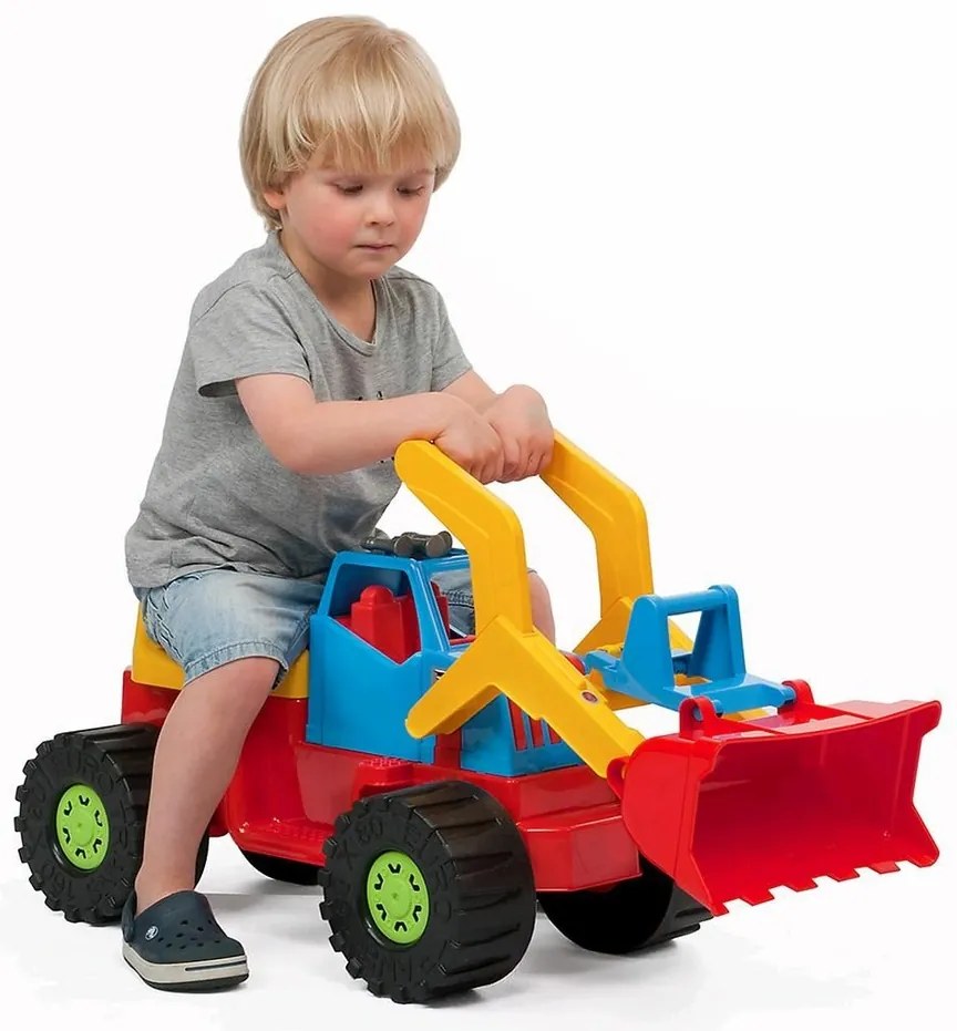 Excavator încărcător Bayo pentru copii, 74 cm, verde