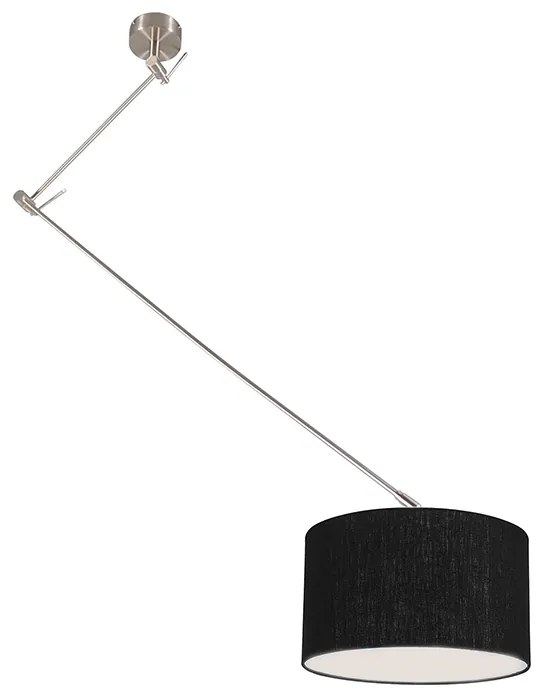 Lampă suspendată din oțel cu abajur 35 cm negru reglabil - Blitz