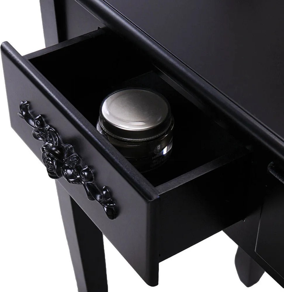 Masuta de toaleta Rome cu taburet-negru