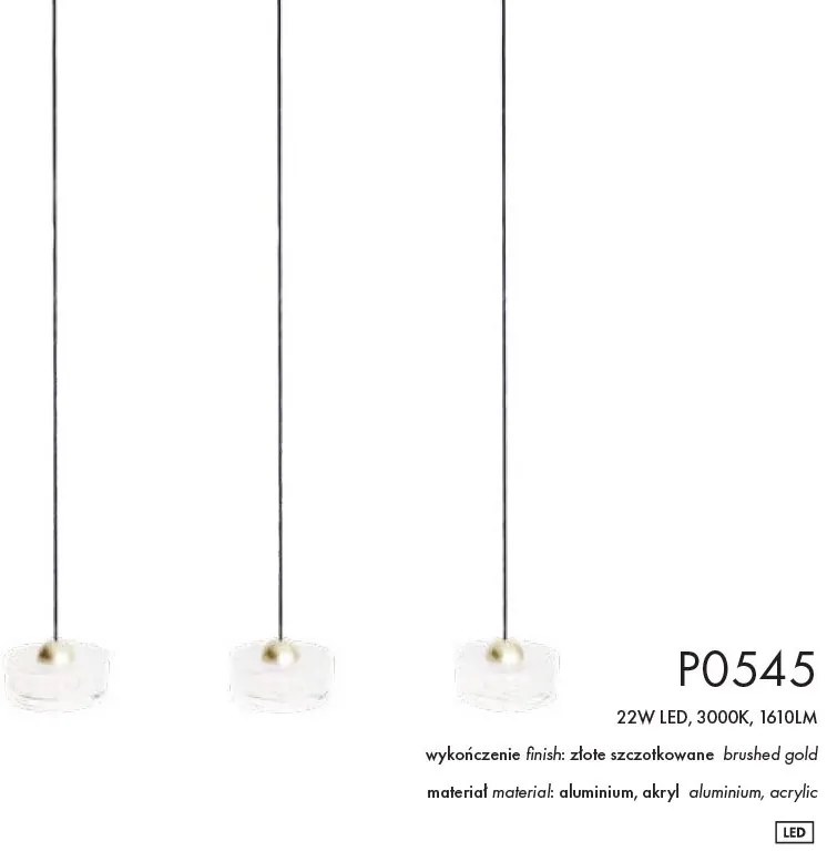 Lustra LED suspendata design decorativ Lipari 3L liniar