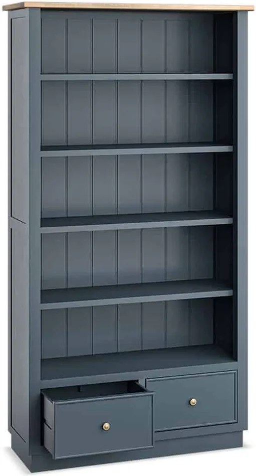 Etajera lemn masiv natur Richmond Albastru/, 90 × 45 × 81 cm