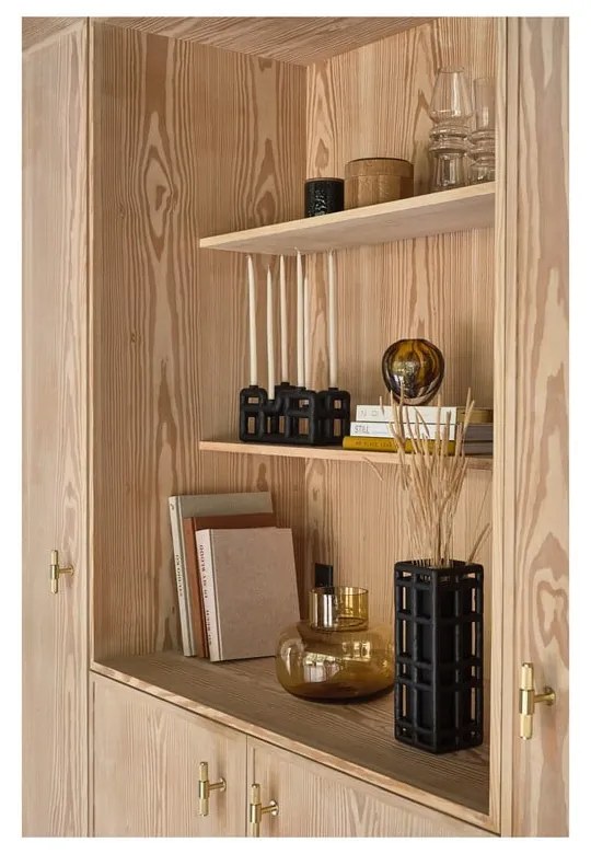 Vază neagră din polirășină lucrată manual (înălțime 30 cm) Lyst – Villa Collection