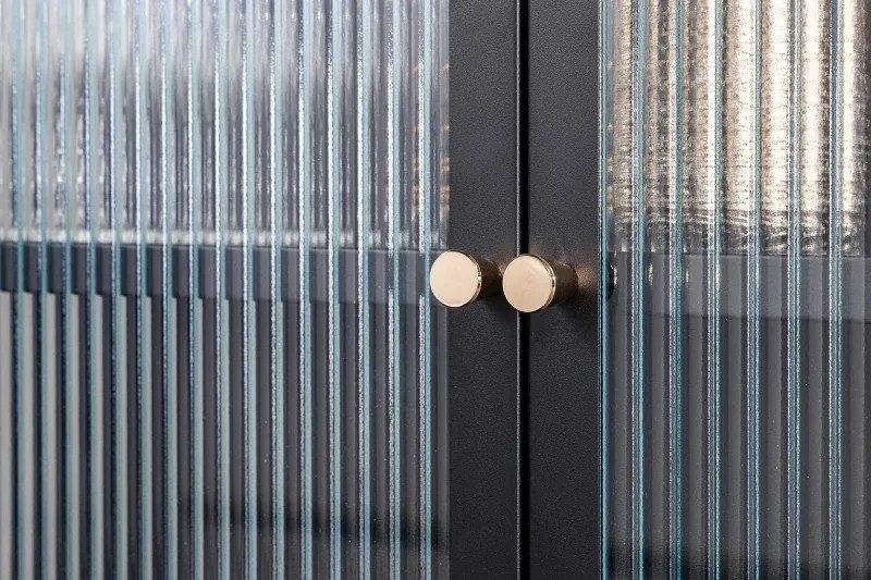 Vitrina moderna din metal si sticla Paris 110cm negru