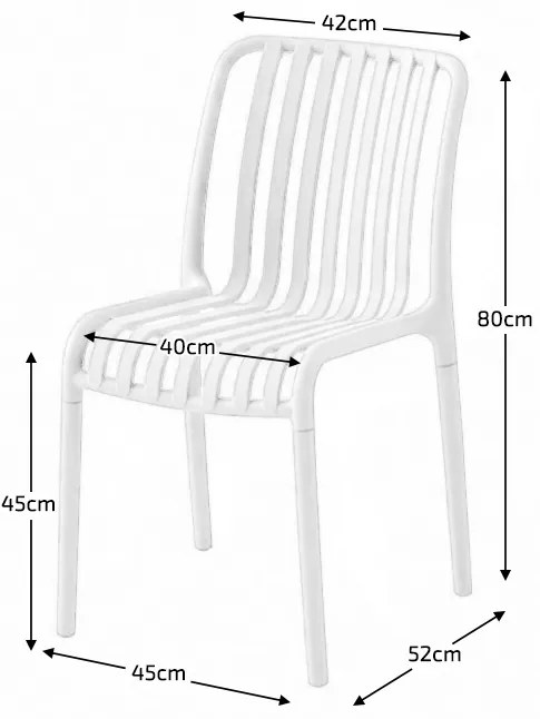Scaun din plastic TREGO, alb