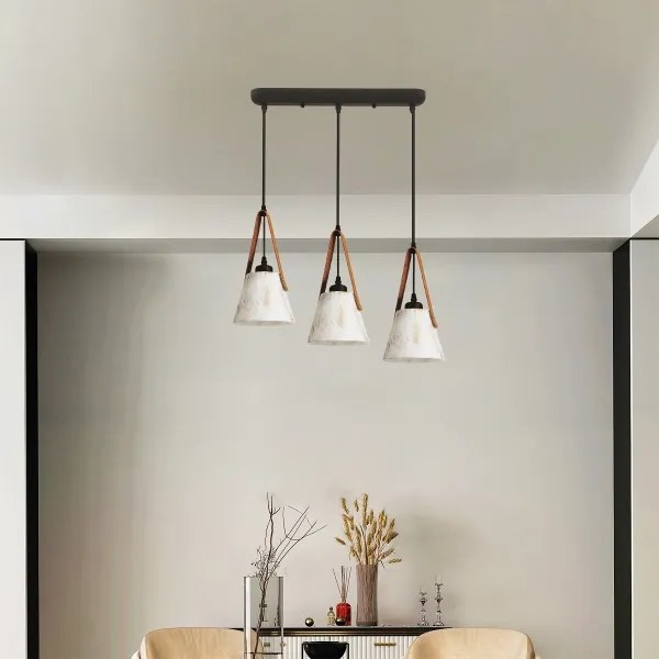 Lustră pe cablu 3xE27/40W/230V alb