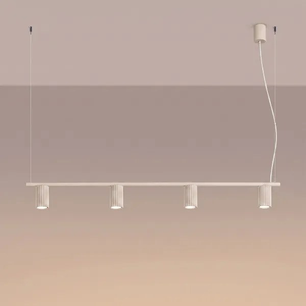 Sollux SL.2713 - Suspensie pe cablu KARBON 4xGU10/10W/230V crem