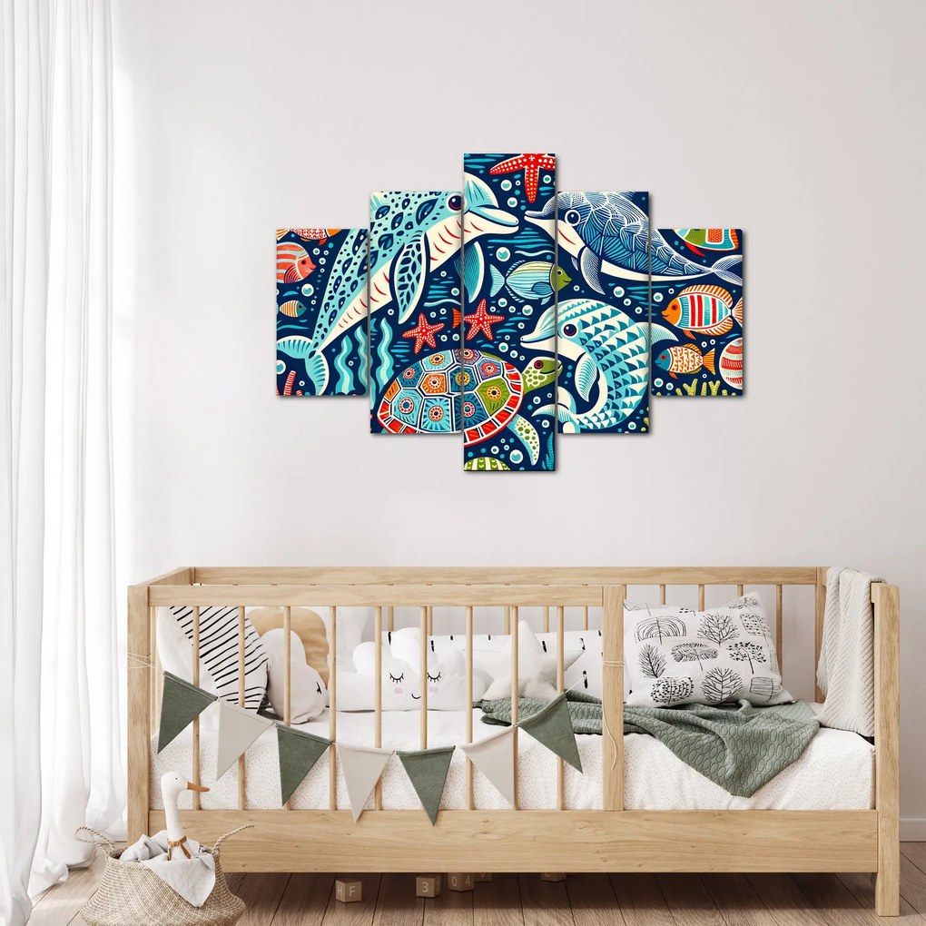Tablou – Animale acvatice desenate (150x105 cm)