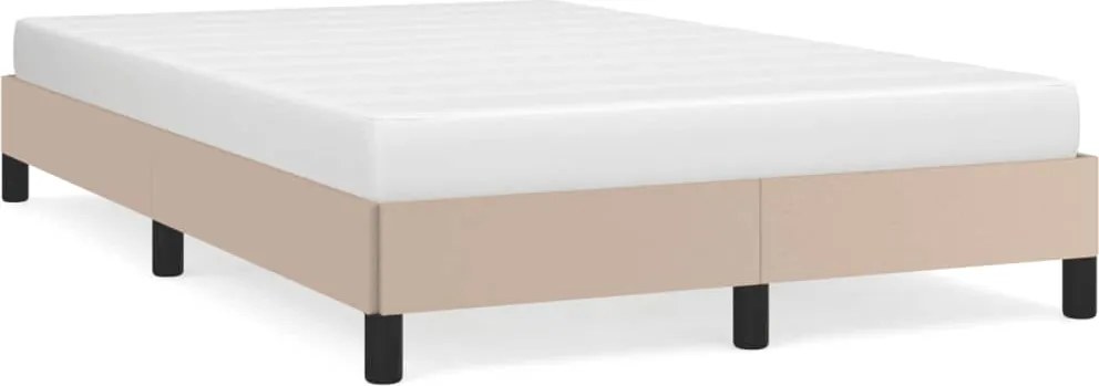 vidaXL Cadru de pat, cappuccino, 120x200 cm, piele ecologică