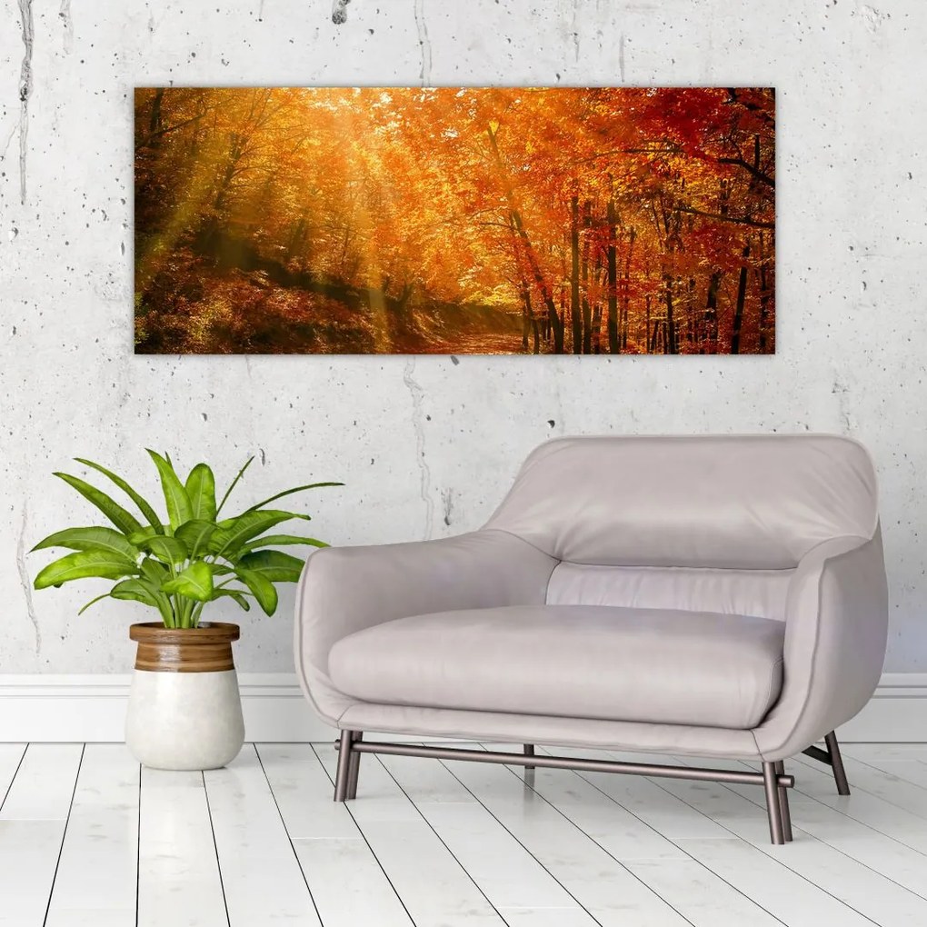 Tablou cu pădurea în toamnă (120x50 cm)