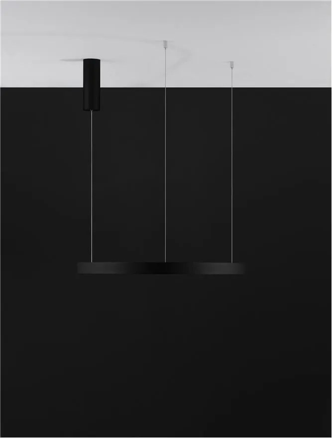 Lustra LED suspendata design modern circular PERRINE D-60cm neagra