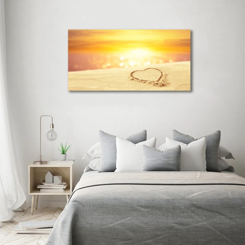 Tablou pe pânză canvas Inima pe nisip