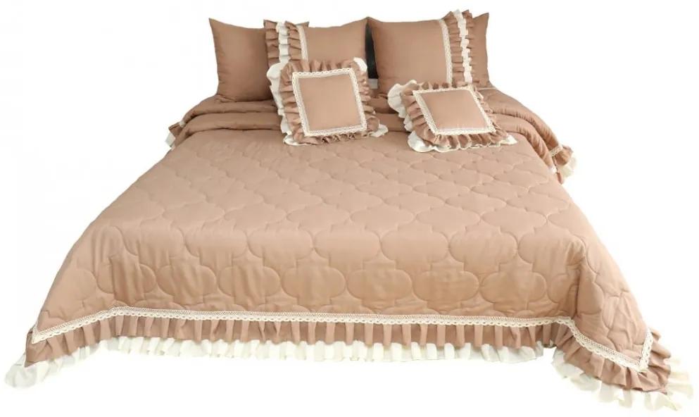 Cuvertura de pat roz antic de epocă în stil romantic Lăţime: 220 cm | Lungime: 240 cm.