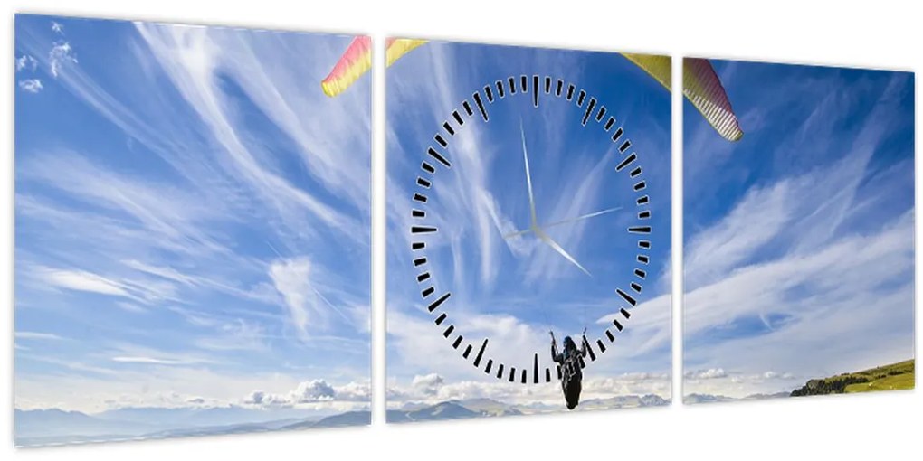 Tablou - Paragliding (cu ceas) (90x30 cm)