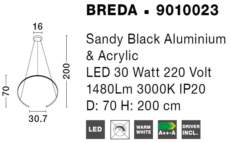 Lustra LED design modern BREDA negru NVL-9010023