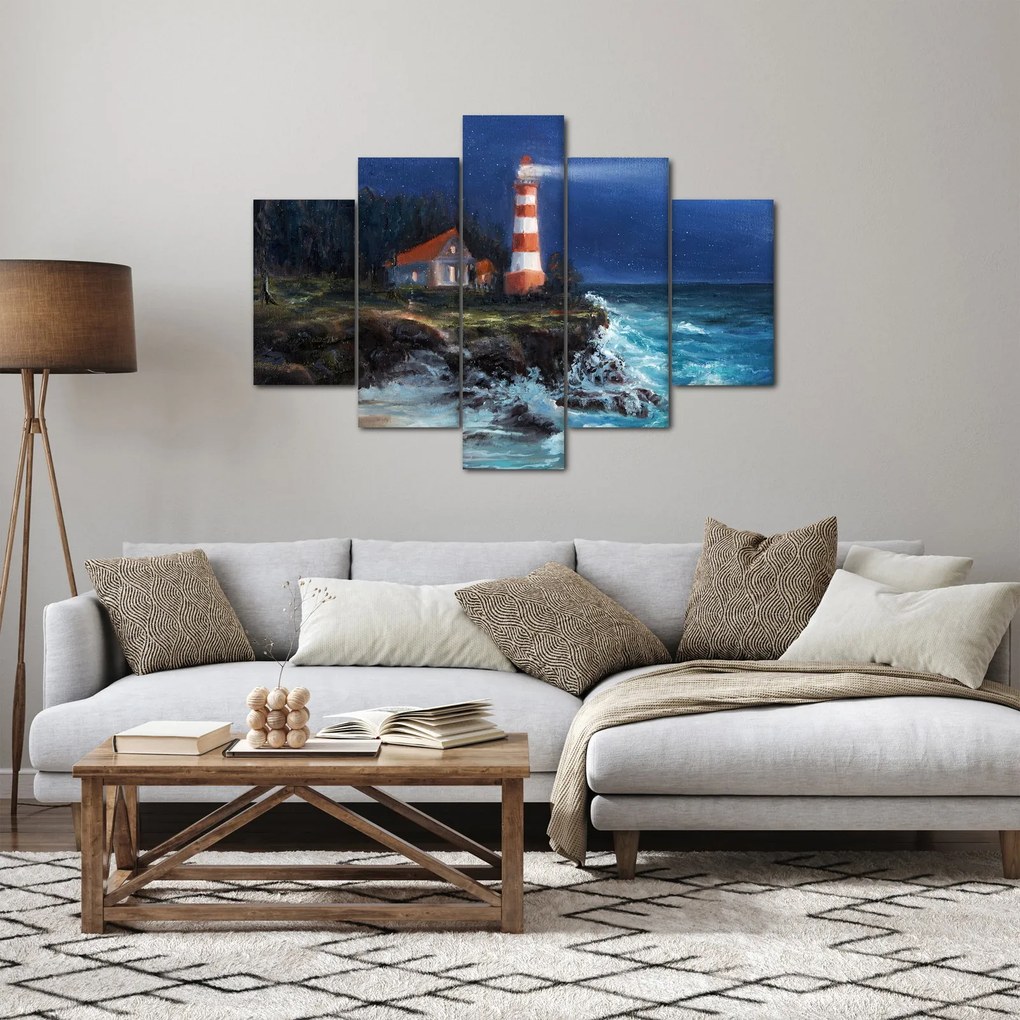 Tablou - Far pe malul oceanului, aquarelă (150x105 cm)