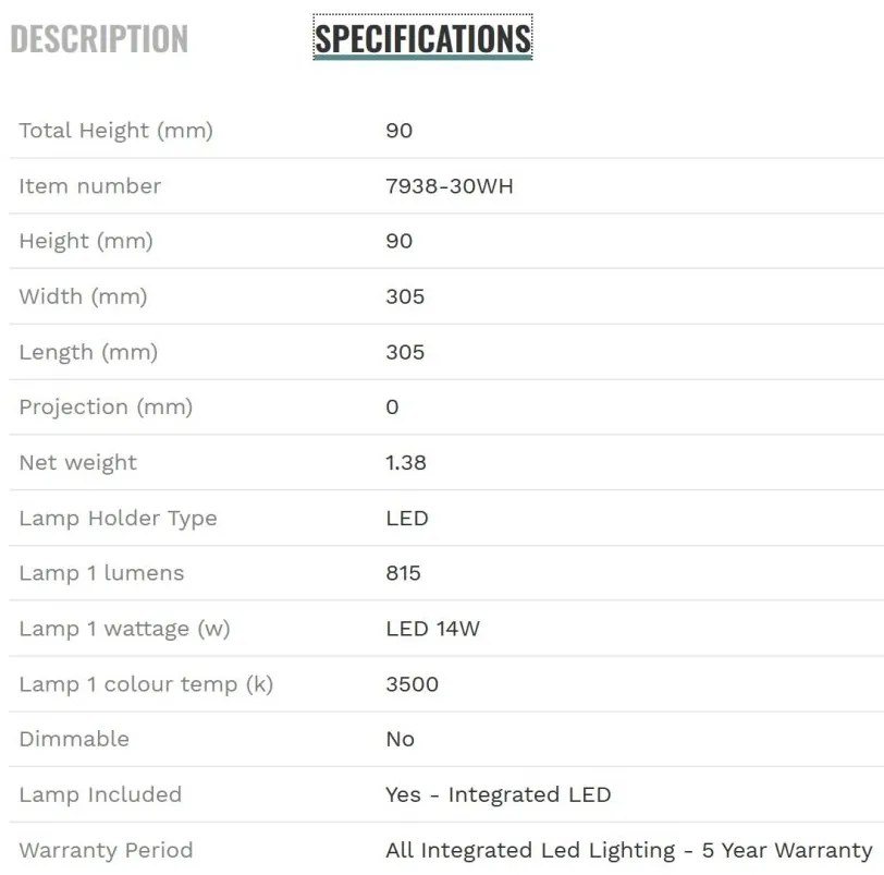 Plafoniera LED pentru baie IP44 Knutsford