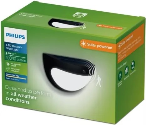 Philips - Aplica solară de perete cu senzor SWYN LED/3,8W/3,7V 800 mAh IP44