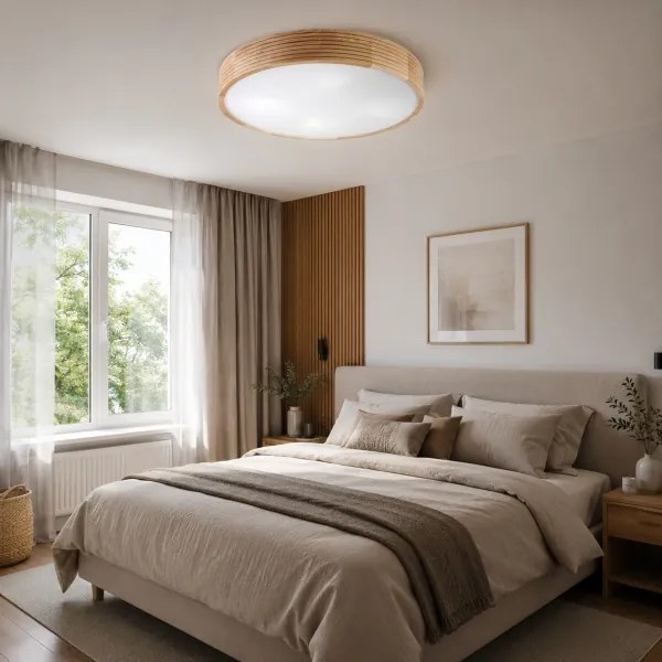 Brilagi - Plafonieră LED CARVALHO MODERN 4xE27/60W/230V stejar diam. 57,5 cm